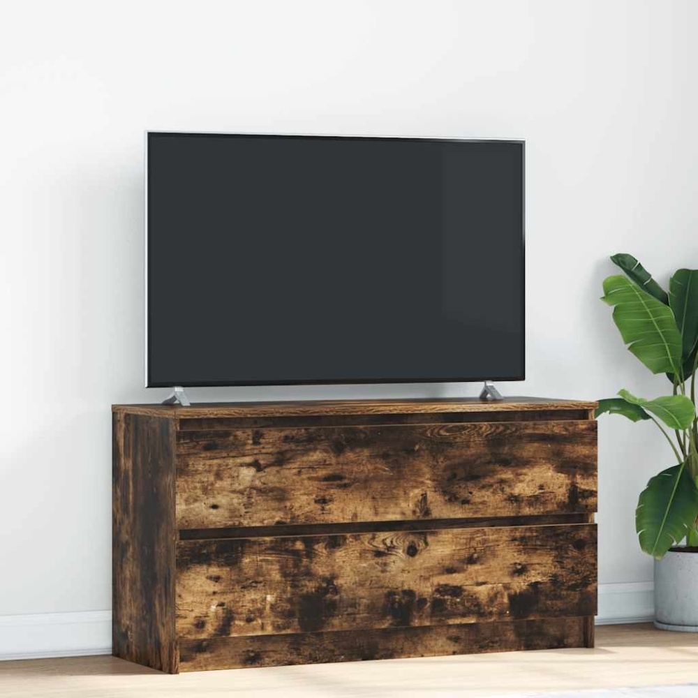 vidaXL TV-Schrank Räuchereiche 100x35x54 cm Holzwerkstoff Bild 1