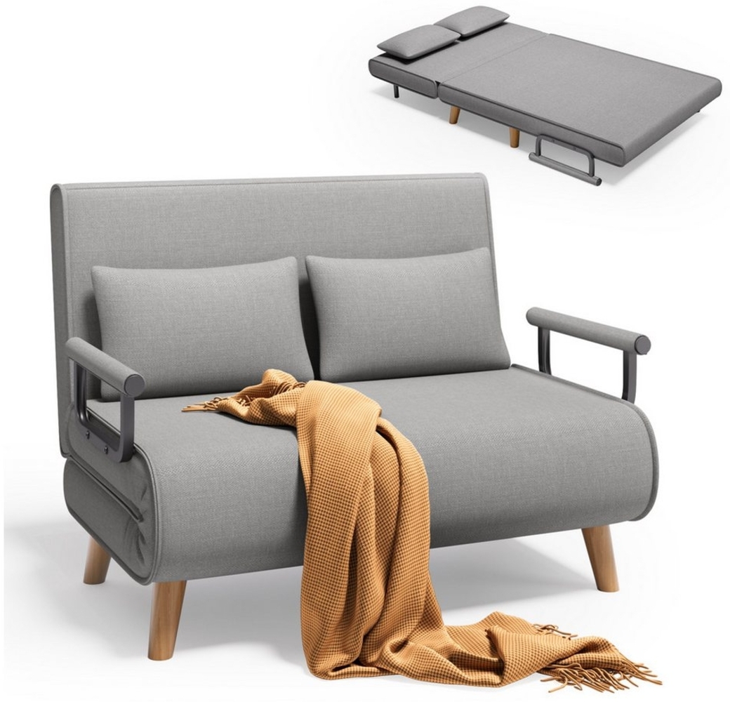 Bealife Relaxsessel Schlafsessel mit Bettfunktion, Schlafsofa 2-Sitzer (mit 6-Stufig Verstellbarer Rückenlehne und 2 Kissen, für kleine Wohnung) Bild 1