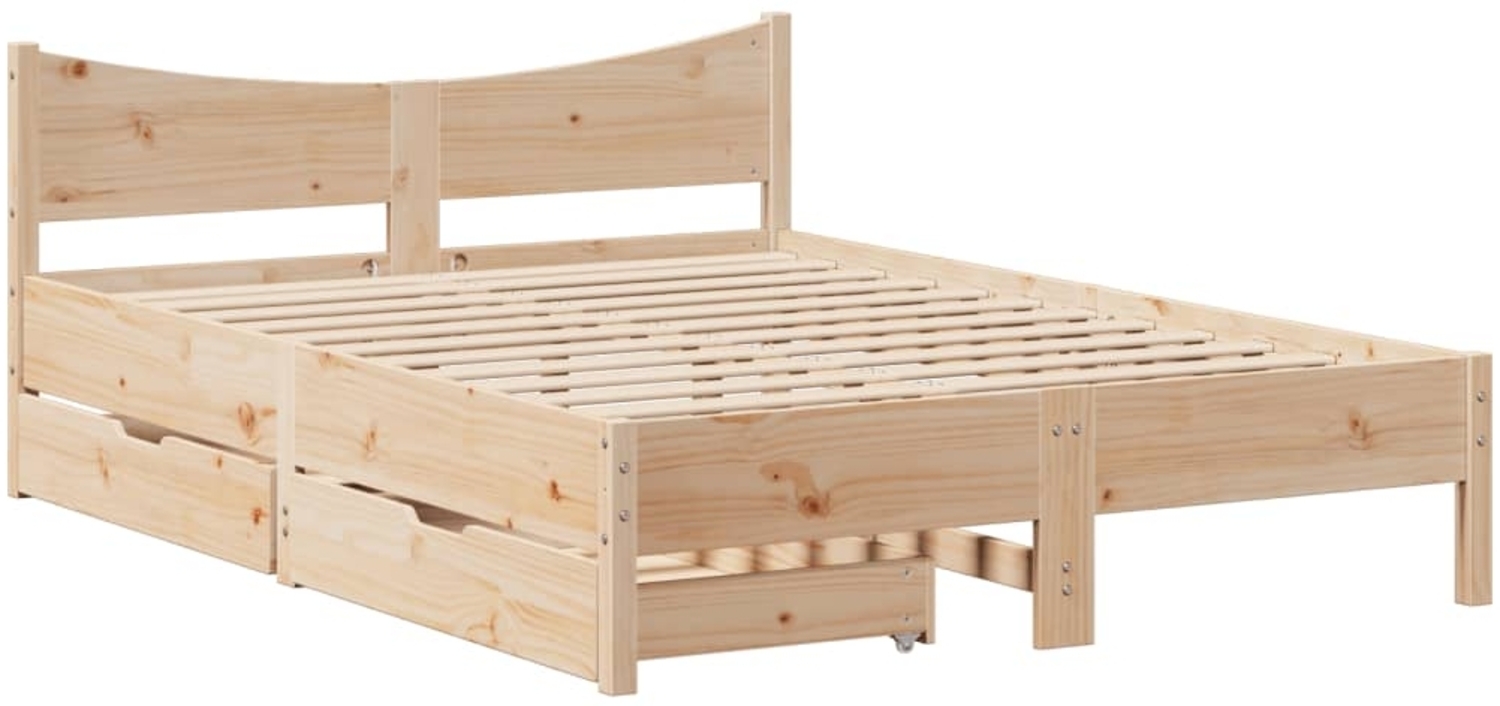 vidaXL Massivholzbett mit Schubladen 120x200 cm Kiefer 3301908 Bild 1