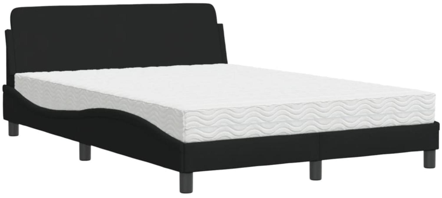 vidaXL Bett mit Matratze "Dover" Schwarz 120x200 cm Stoff 3208366 Bild 1