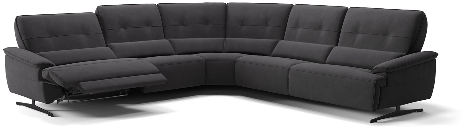 Sofanella Eckcouch PERLO Stoffbezug Sofalandschaft Funktionssofa in Schwarz S: 270 x 270 Breite Bild 1