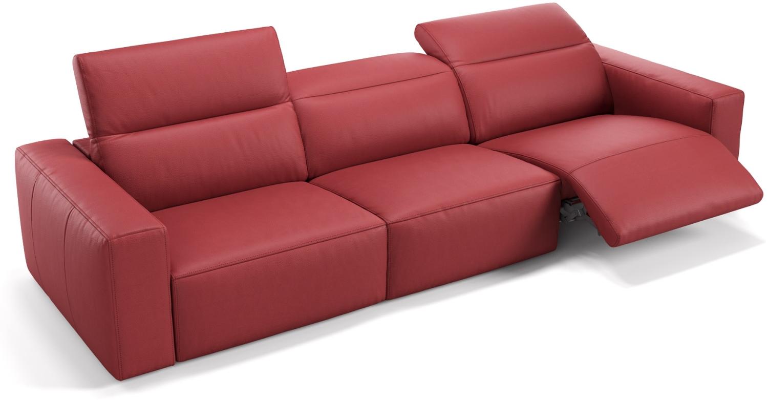 Sofanella XXL-Sofa LENOLA Lederbezug Couch Dreisitzer in Rot Bild 1