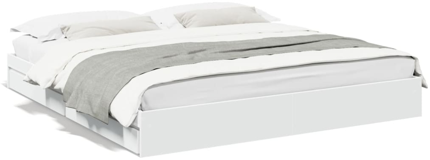 vidaXL Bettgestell mit Schubladen Weiß 180x200 cm Holzwerkstoff 3280636 Bild 1