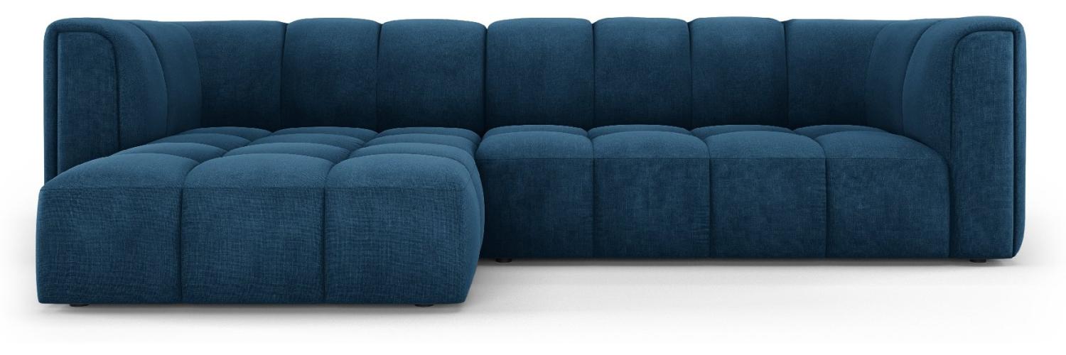 Micadoni Modulares Ecksofa Serena 3-Sitzer Links Strukturierter Stoff Königsblau Bild 1