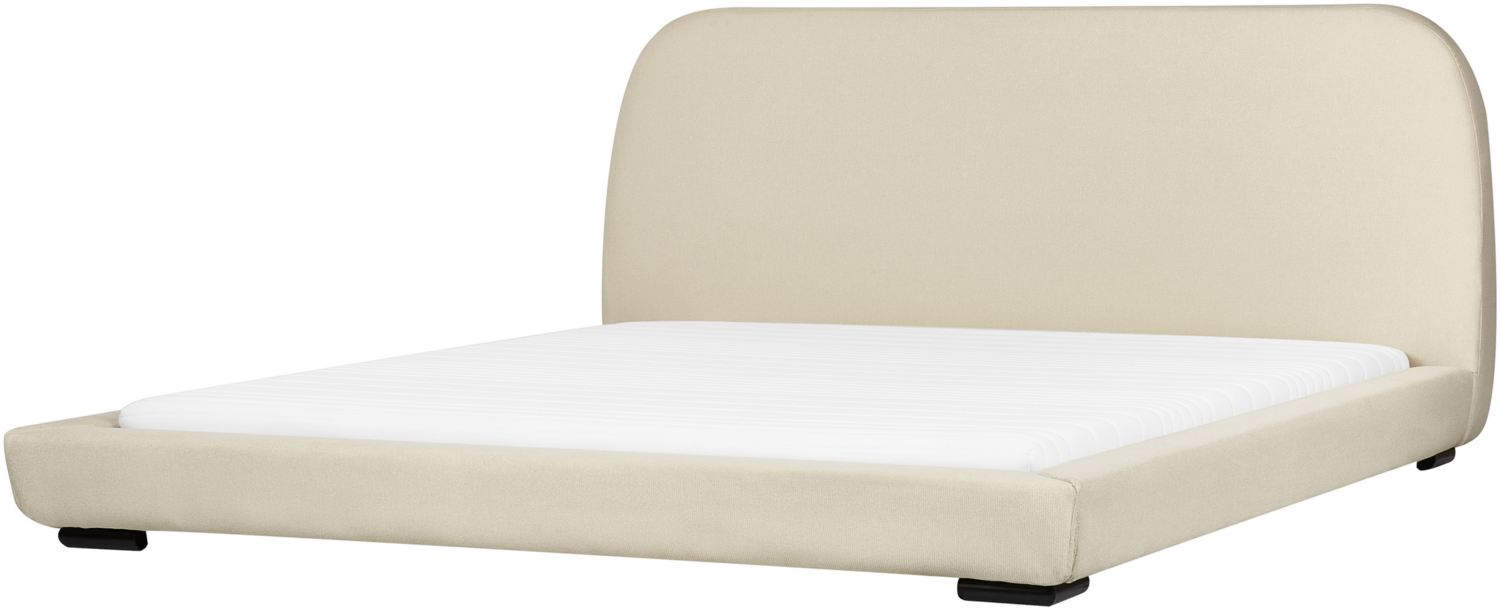 Bett mit Lattenrost ROISEL 180 x 200 cm Stoff Creme Bild 1