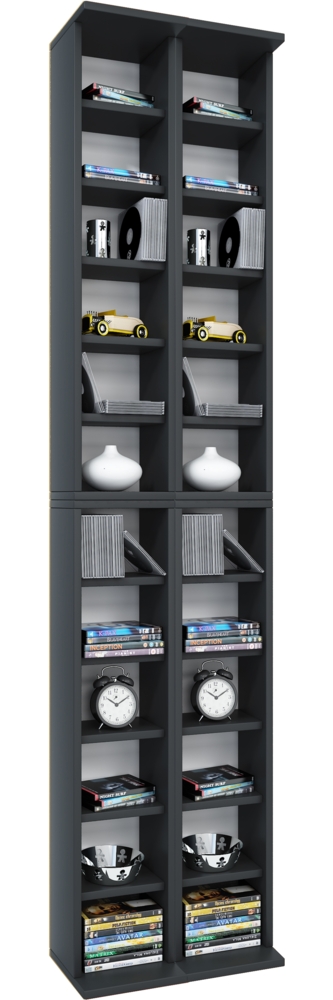 VCM CD / DVD Media Regal Almera 906077 Schwarz H. 183 x B. 42 x T. 20 cm Bild 1