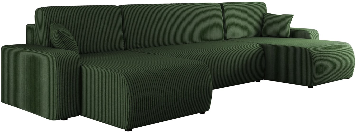 Ecksofa Pixalo U Cord mit Schlaffunktion und Bettkasten (Farbe: Poso 14) Bild 1