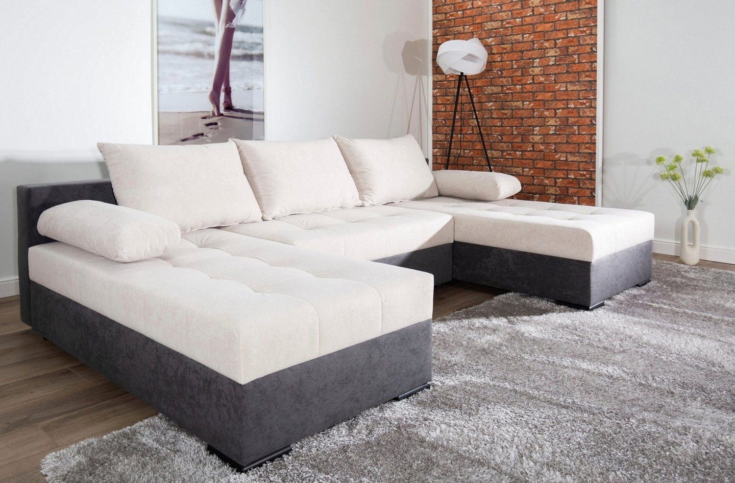 COLLECTION AB Wohnlandschaft Josy, U-Form, Schlafsofa mit Bettkasten, flexible Recamiere, Breite: 269cm, inklusive Rückenkissen Bild 1