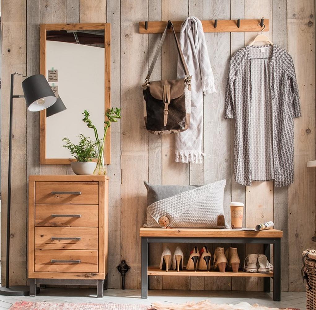 Garderobenset 4-tlg. mit Kommode 'Lima' Wildeiche massiv Bild 1