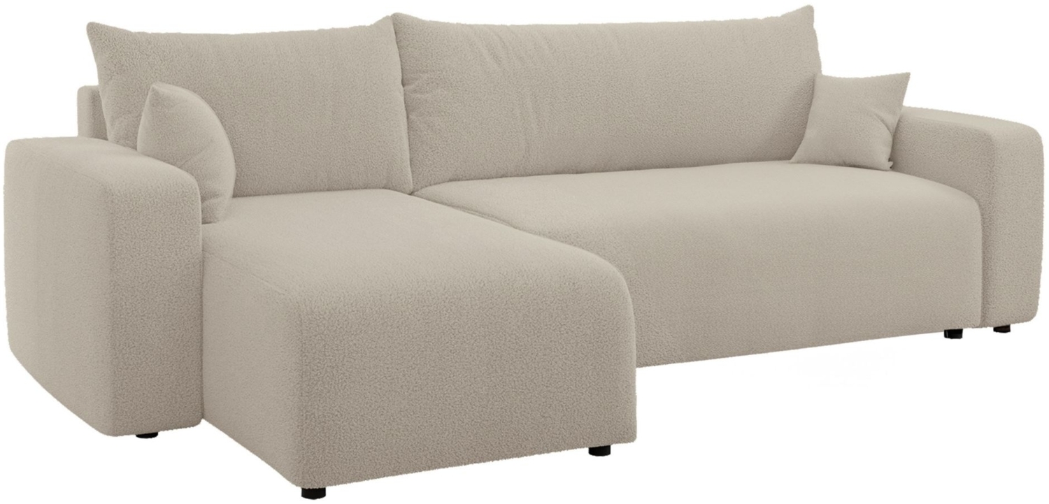 Selsey 'Pianoni' Ecksofa mit Schlaffunktion, Stauraum und Bouclé-Bezug, hellbeige, 83 x 244 x 140 cm Bild 1