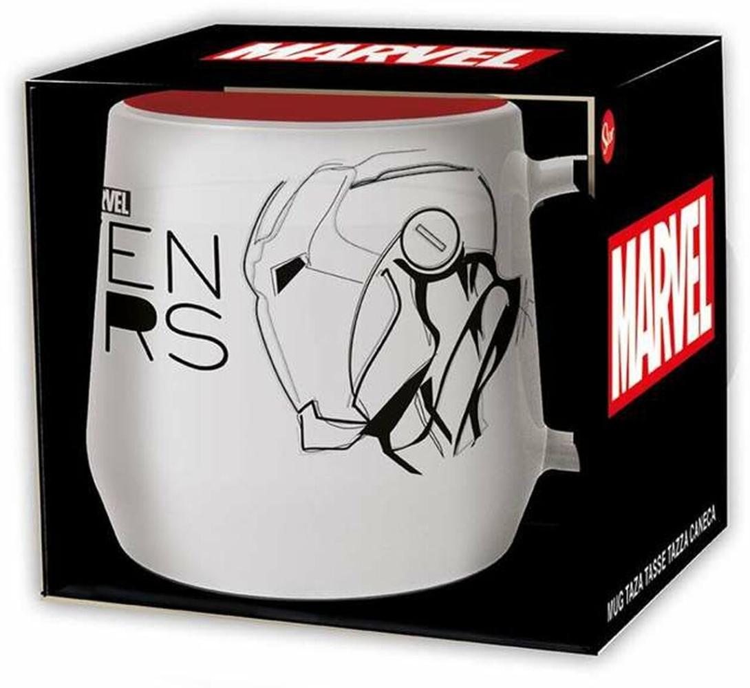 Marvel Avengers Kaffeetasse aus Keramik in Geschenkbox Ø 8 x 9 cm Skizzen 360ml Bild 1