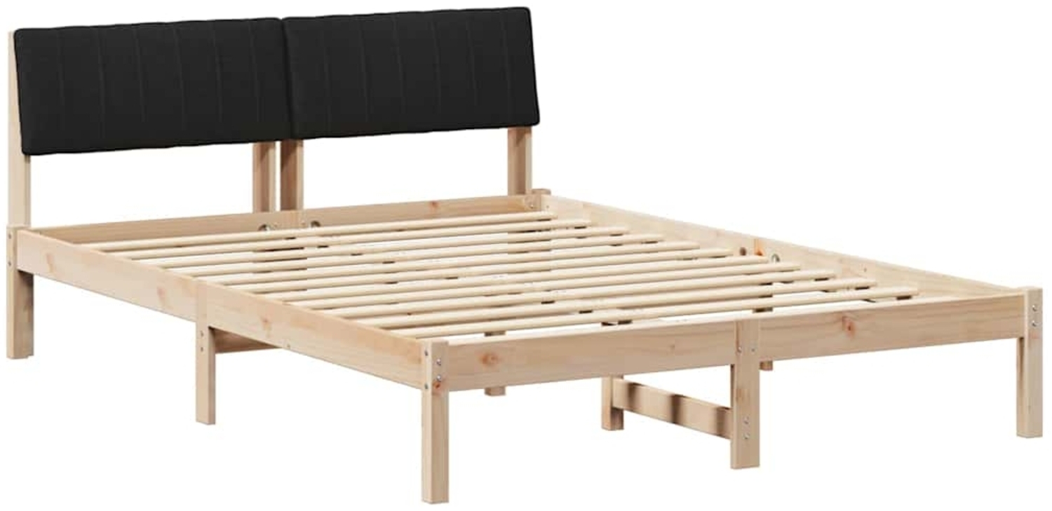 vidaXL Bettgestell Braun und Schwarz 135 x 190 cm Massivholz Kiefer 878691 Bild 1