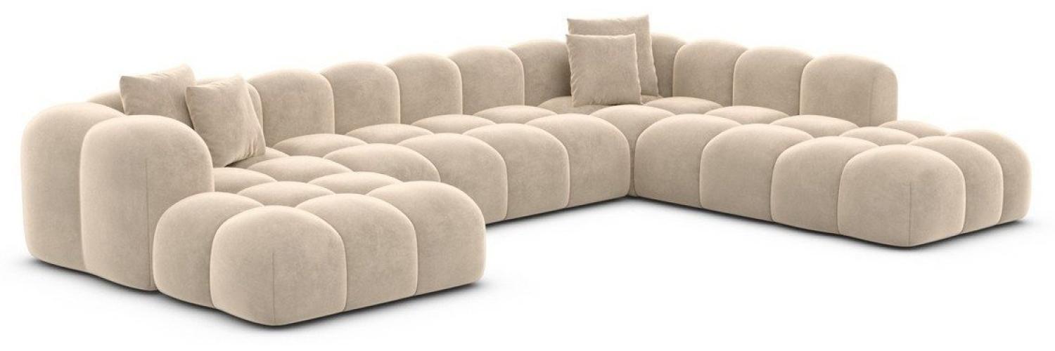 Sofa Dreams Wohnlandschaft Polster Stoffsofa Modern Ottomane Couch Samtstoff Formentera XXL, Loungesofa Bild 1