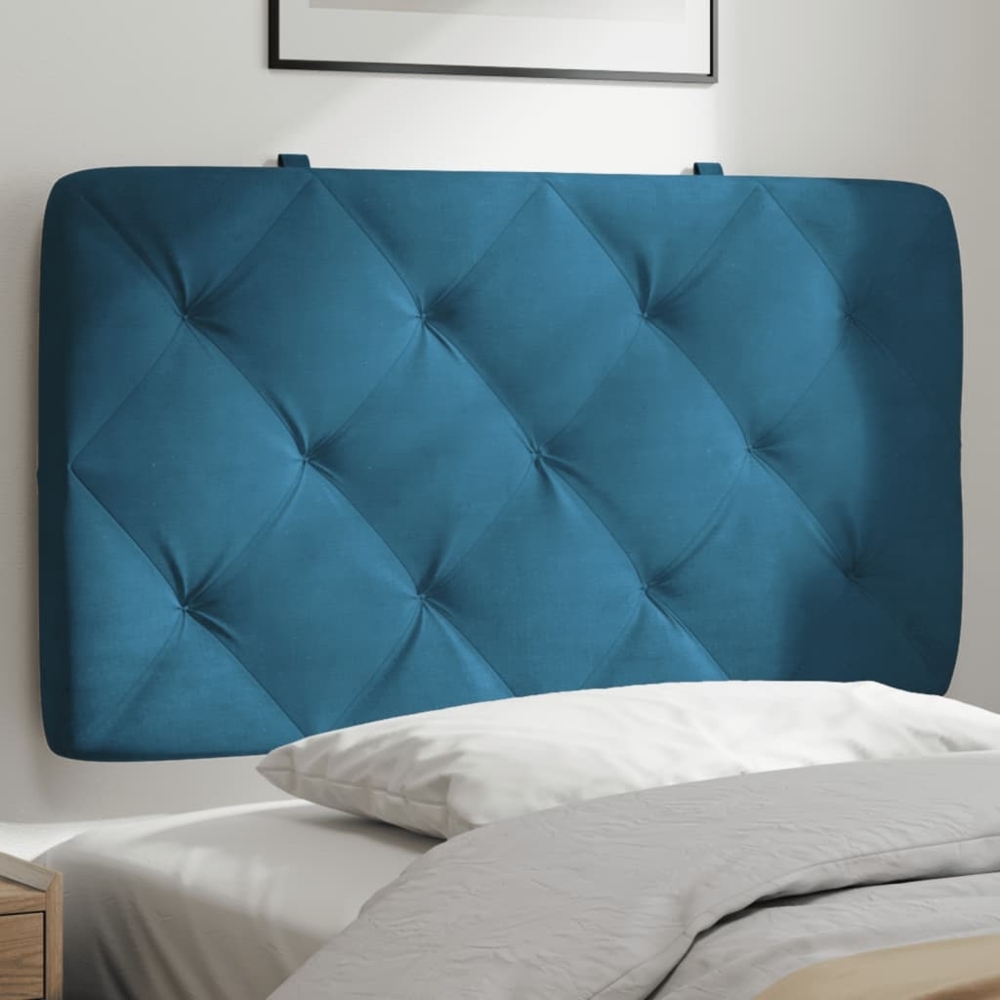 vidaXL Kopfteil-Kissen Blau 90 cm Samt 374712 Bild 1