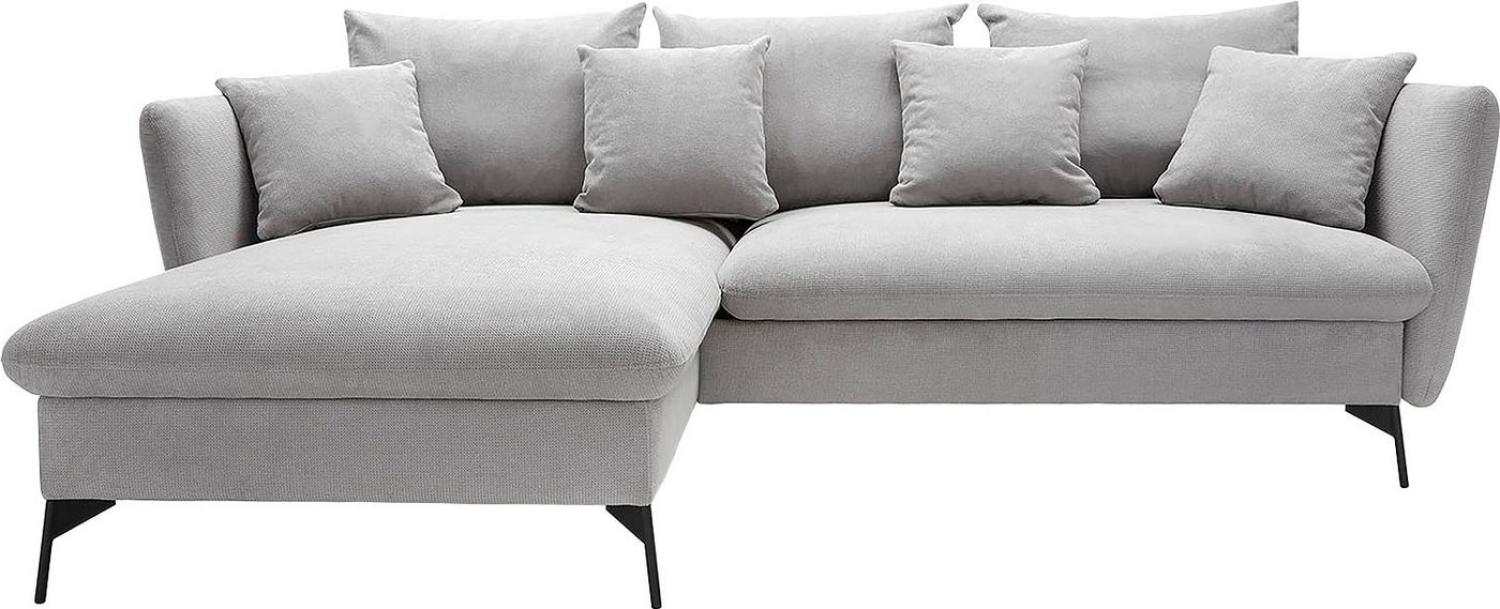 andas Ecksofa LIVORNO,258 cm, L-Form, Schlaffunktion u. Bettkasten (139/224cm), Samt, Struktur, Webstoff Bild 1