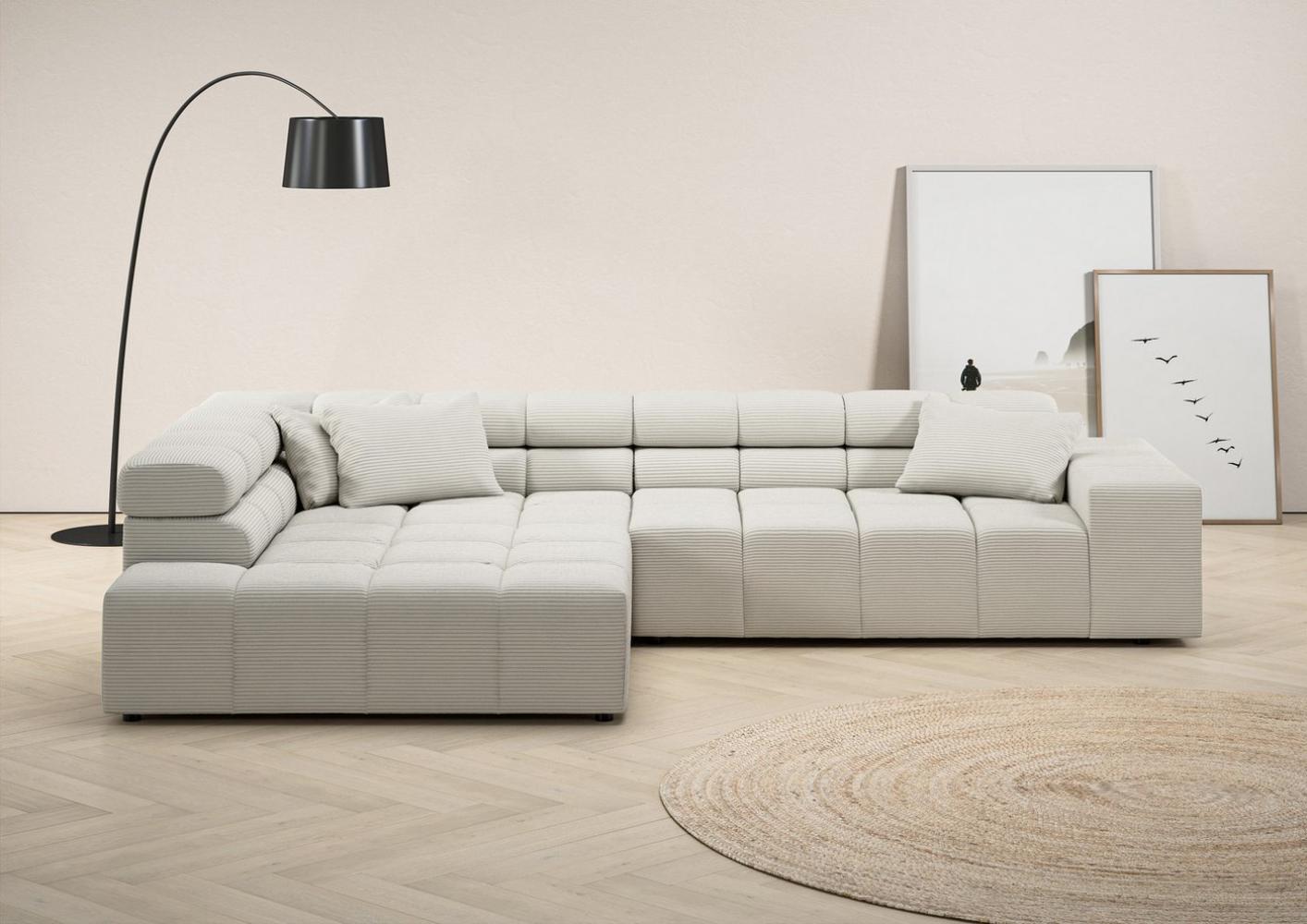 INOSIGN Ecksofa Ancona incl. Kopfteilverstellung, Zierkissen Breite 319cm, L-Form, wahlweise motorische Sitztiefenverstellung, auch in Cord + Easy Care Bild 1