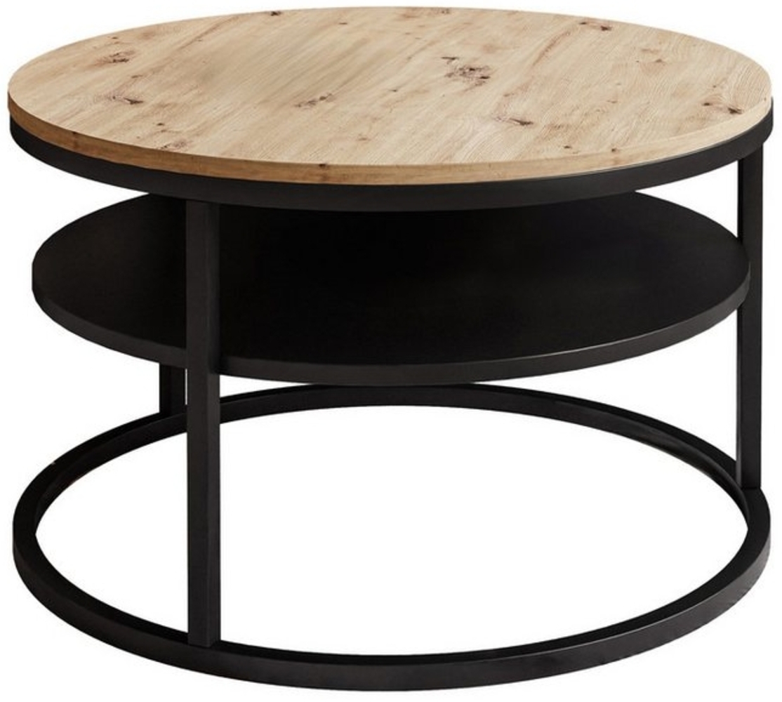 Lookway Couchtisch CIRI SLIM LOFT mit Ablage (1 Tisch), Durchmesser: ⌀ 60 cm Bild 1