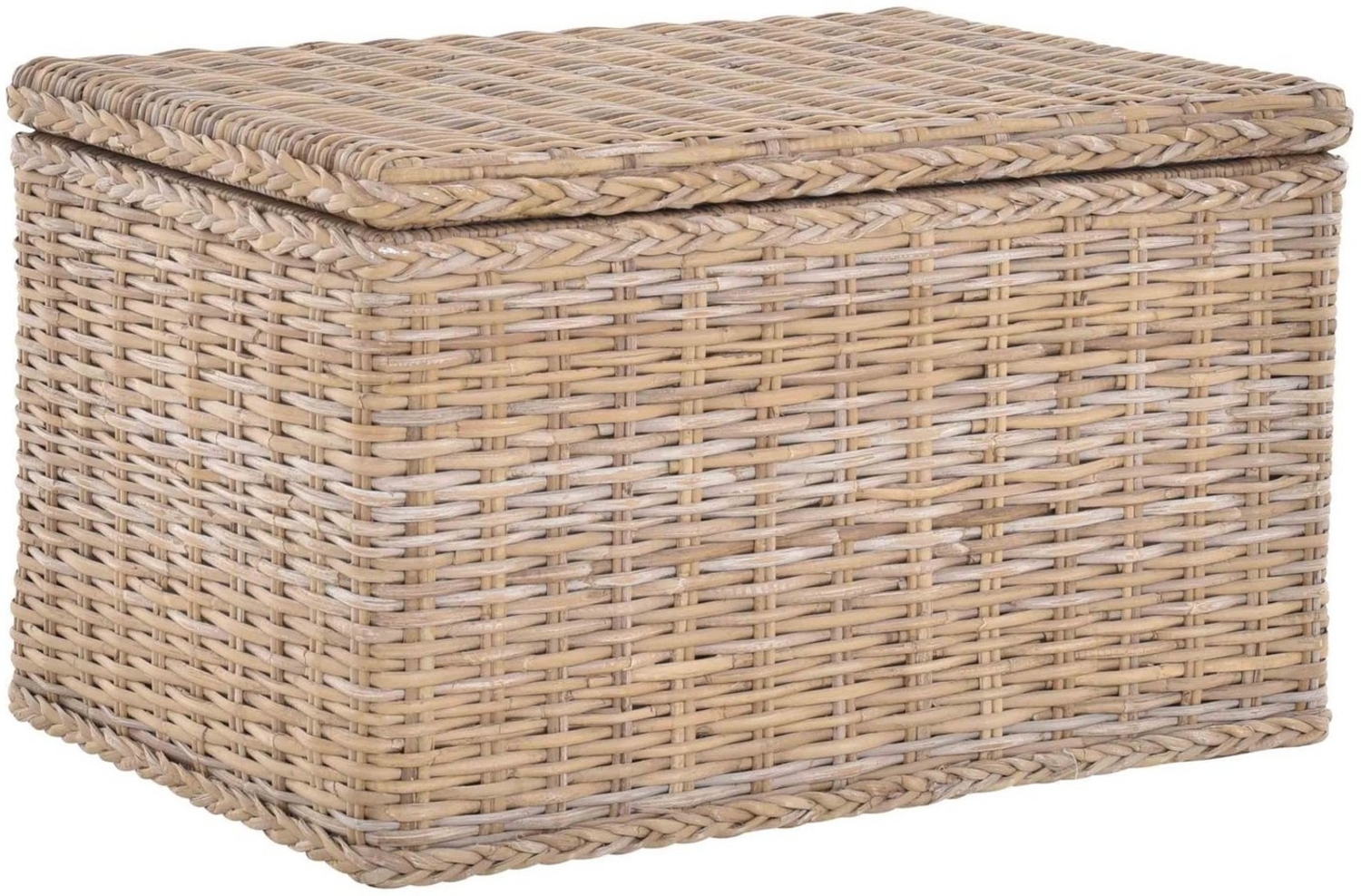 Krines Home Spielzeugtruhe Spielzeugtruhe Wäschetruhe Allzweck-Korb Griffen aus echtem Rattan, verschiedene Größen Truhe Aufbewahrung Box Bild 1