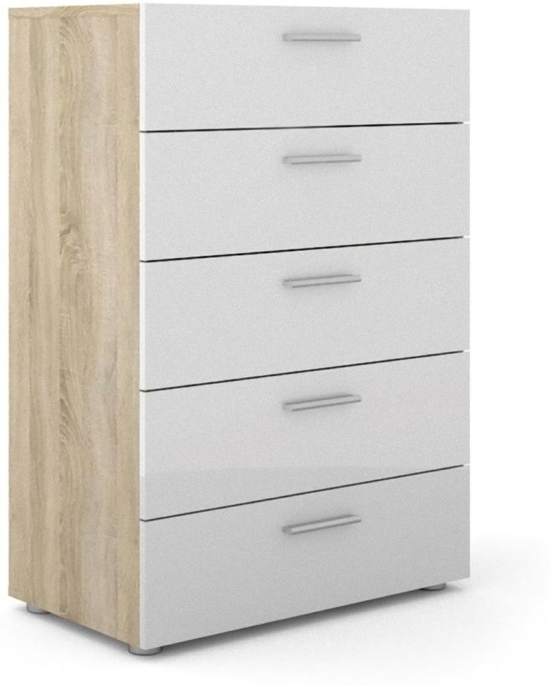 'Petra' Highboard Weiß/ Eiche Bild 1