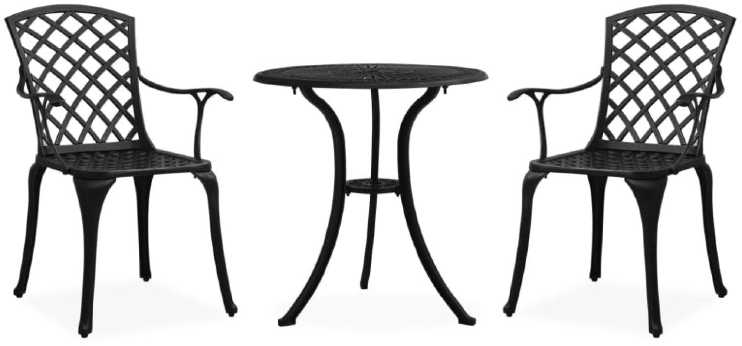 vidaXL 3-tlg. Bistro-Set Aluminiumguss Schwarz 315592 Bild 1