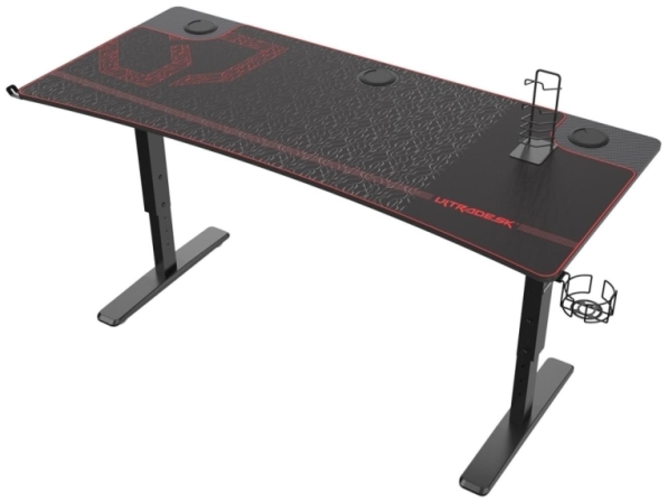 Ultradesk Cruiser Gerade Rechteckige Form Gaming Schwarz Schwarz Schwarz Rot Bild 1