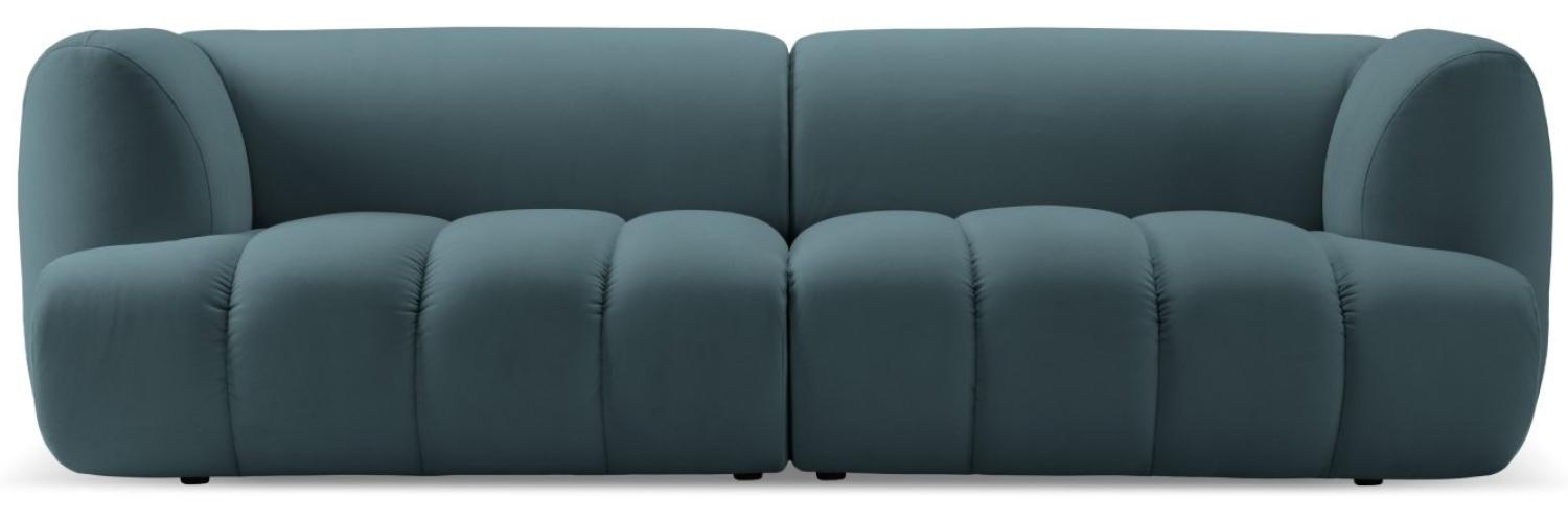 Micadoni Modulares Sofa Harry 3-Sitzer Samtstoff Pastellblau Bild 1