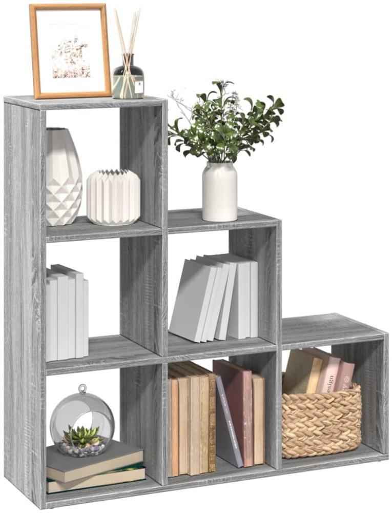 vidaXL Raumteiler-Bücherregal 3 Etagen Grau Sonoma 99x29x99 cm 857963 Bild 1