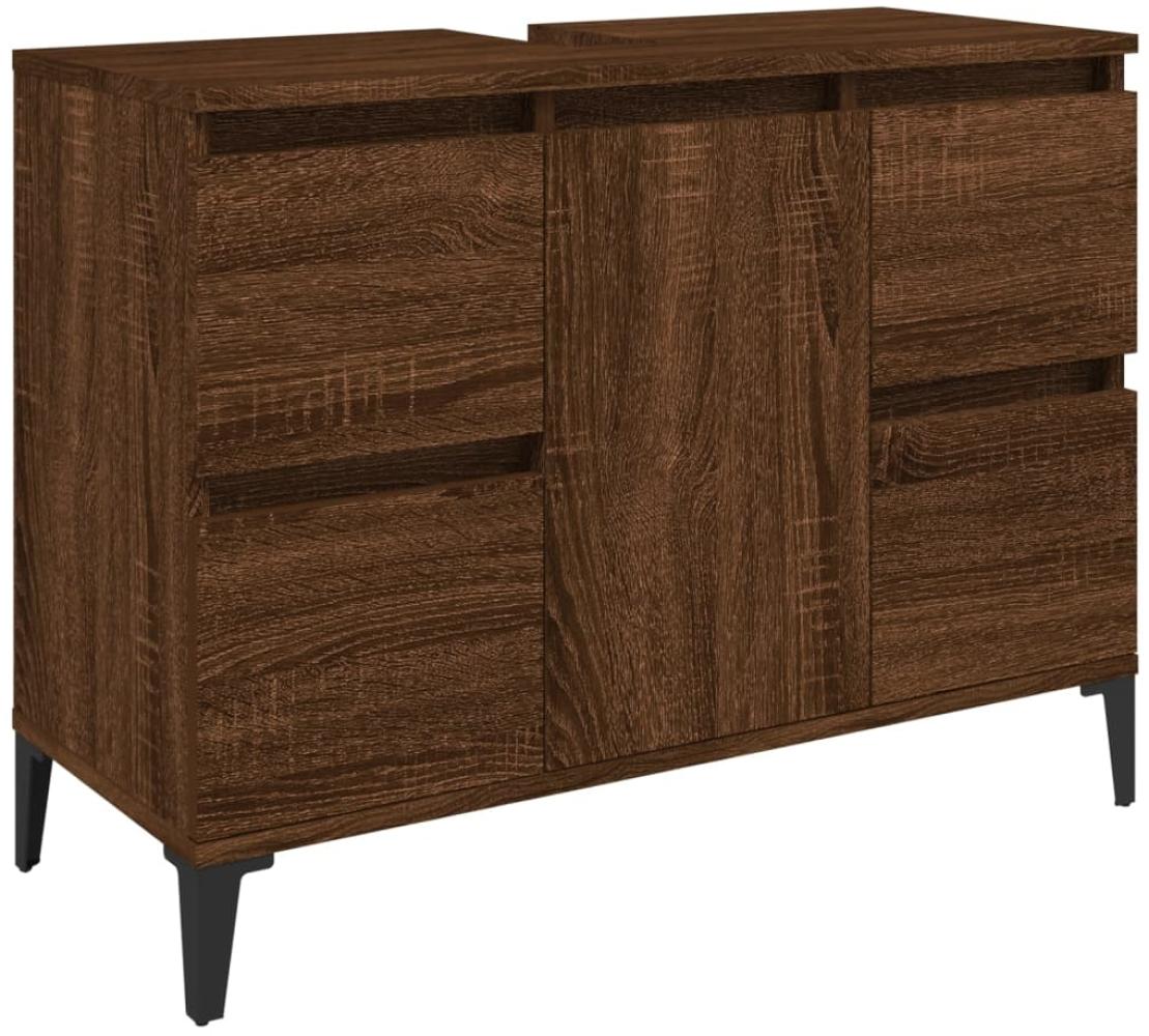 vidaXL Waschbeckenunterschrank Braun Eichen-Optik 80x33x60 cm 821283 Bild 1