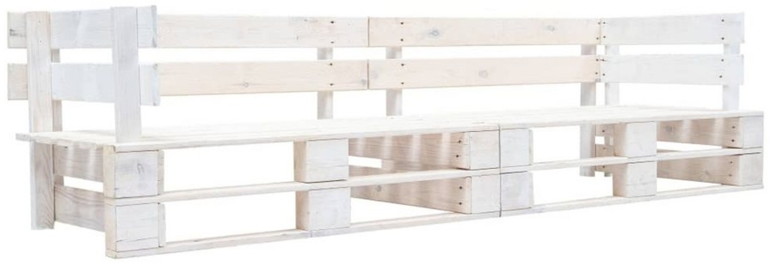 vidaXL Garten-Palettensofa 2-Sitzer Weiß Holz 277383 Bild 1