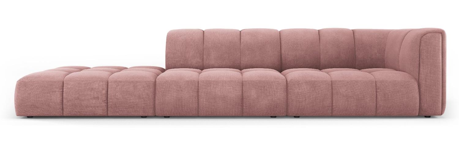 Micadoni Modulares Sofa Serena 4-Sitzer offene Seite Links Strukturierter Stoff Rosa Bild 1