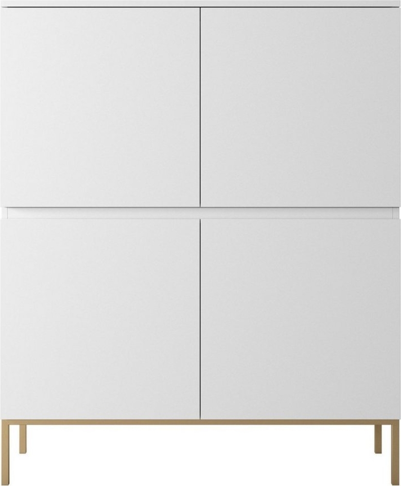 Selsey Bemmi Highboard, Holzwerkstoff Metall, Weiß, 100 cm breit Bild 1