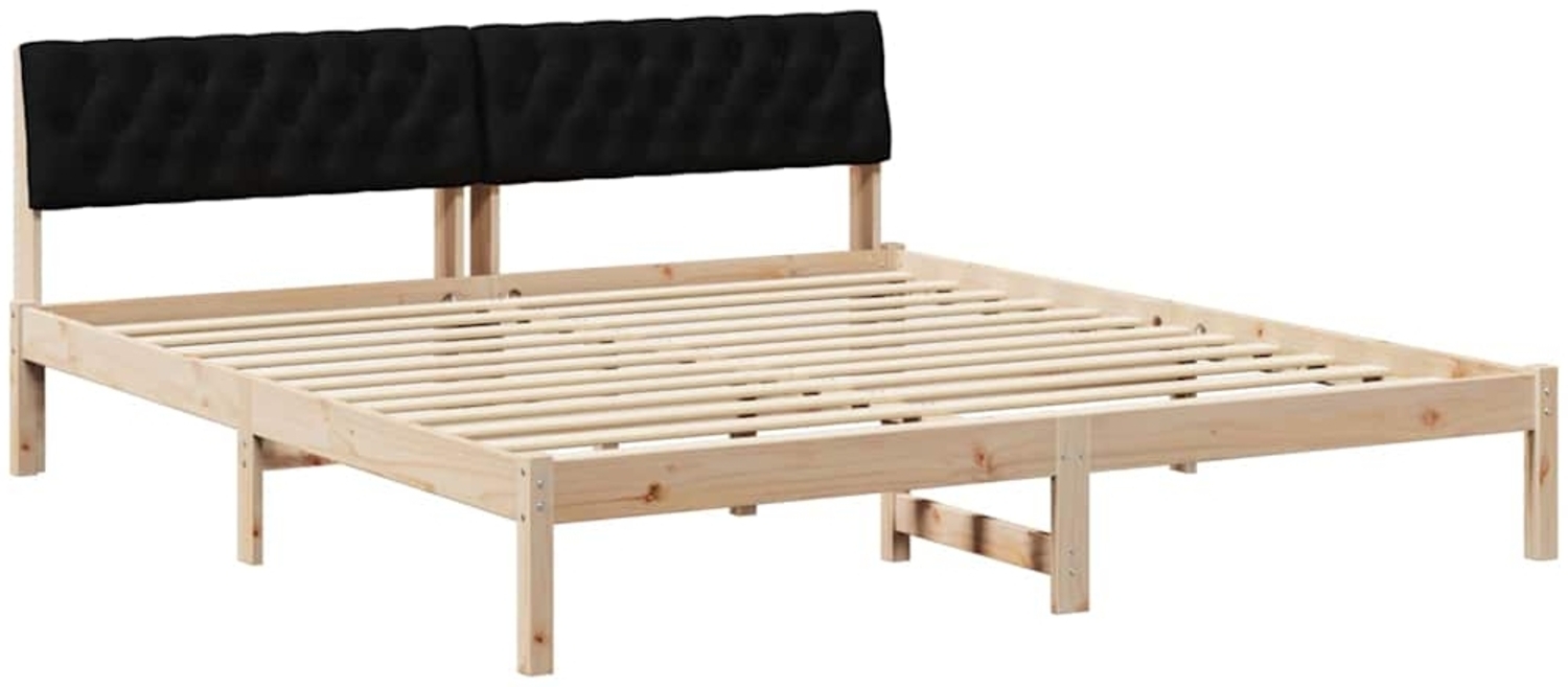 vidaXL Bettgestell Braun und Schwarz 180 x 200 cm Massivholz Kiefer 3394345 Bild 1