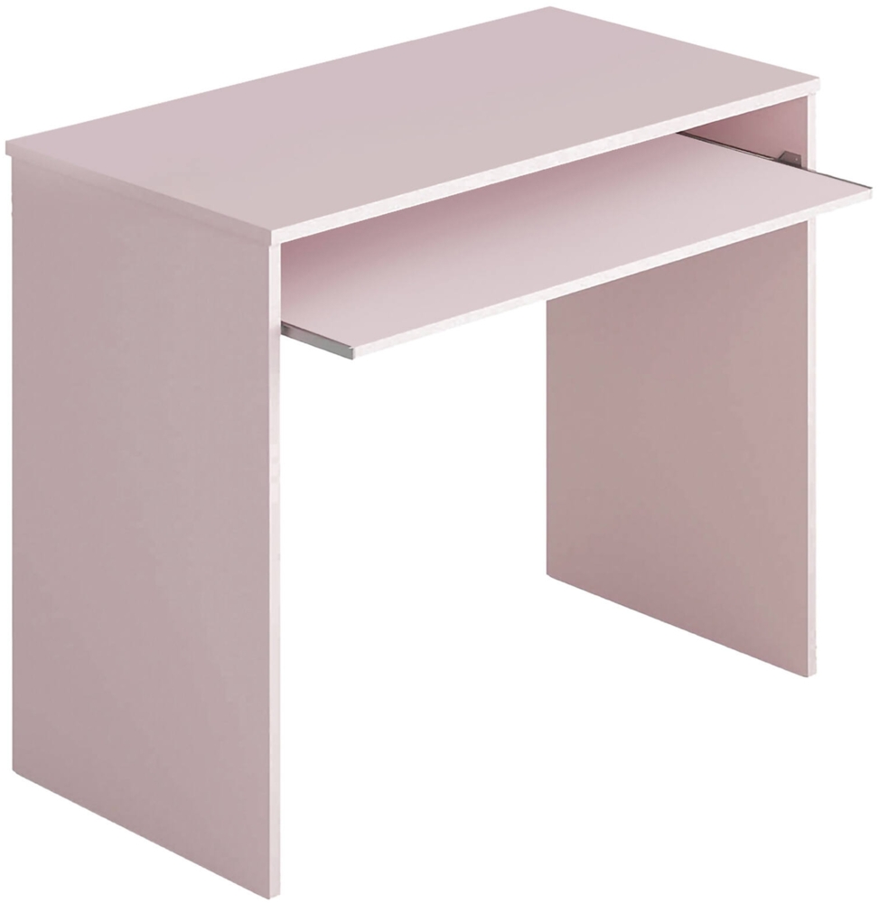 Dmora Ajeje Schreibtisch, Büroschreibtisch mit Regal, Arbeitstisch für PC für Büro oder Schlafzimmer, Arbeitstisch, 90 x 54 x 79 cm, Pink Bild 1