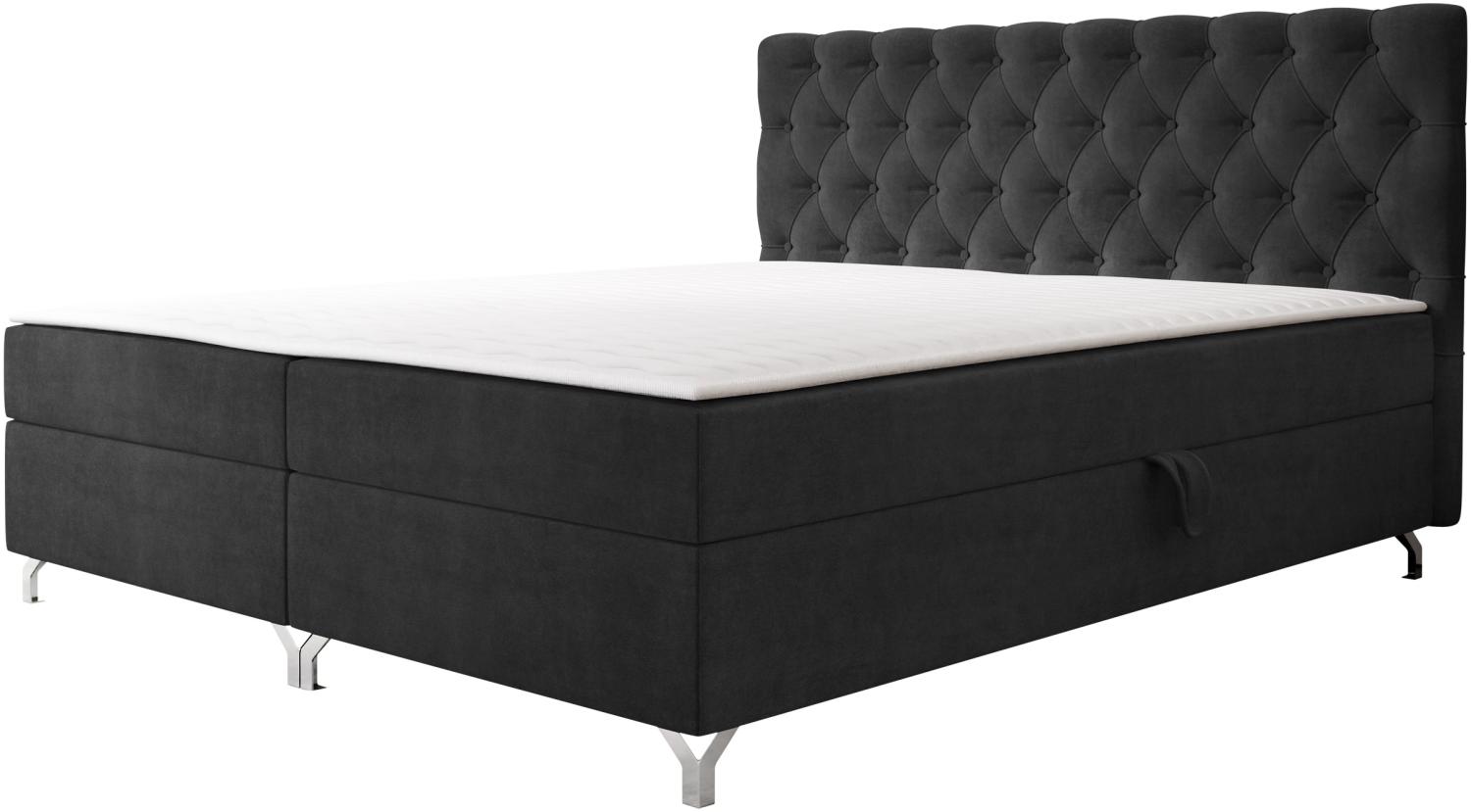 Mirjan24 Boxspringbett mit H3-Matratze Cylio II, schwarz, 200 x 200 cm Bild 1