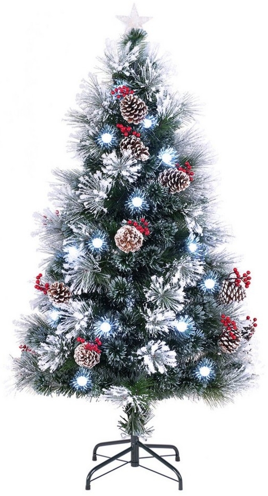 COSTWAY Künstlicher Weihnachtsbaum, 150cm, 170 Spitzen, 49 LEDs, 8 Modi Bild 1