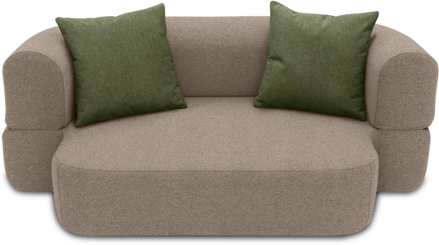 INOSIGN Schlafsofa Denair oval Federkern, 2-Sitzer durch Klappen verwandeln in eine Liegefläche Bild 1