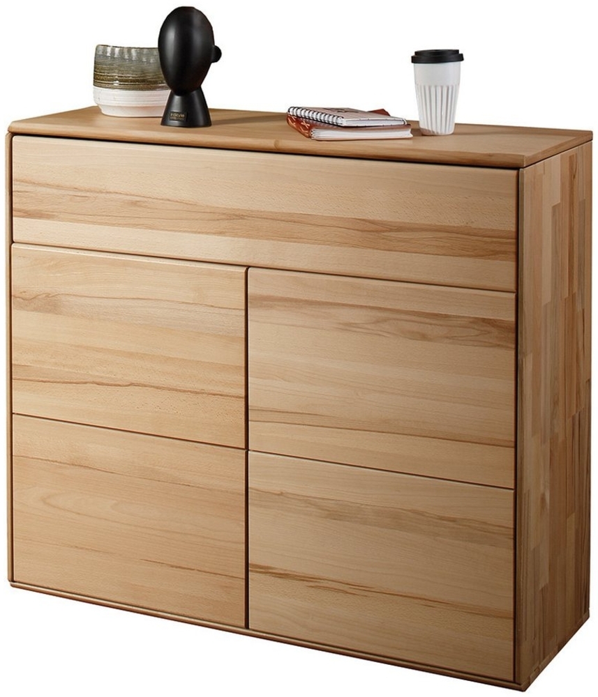 Lomadox Kommode KALAMARIA-69, Massivholz Sideboard Anrichte Wohnzimmer Schrank modern in Buche Bild 1