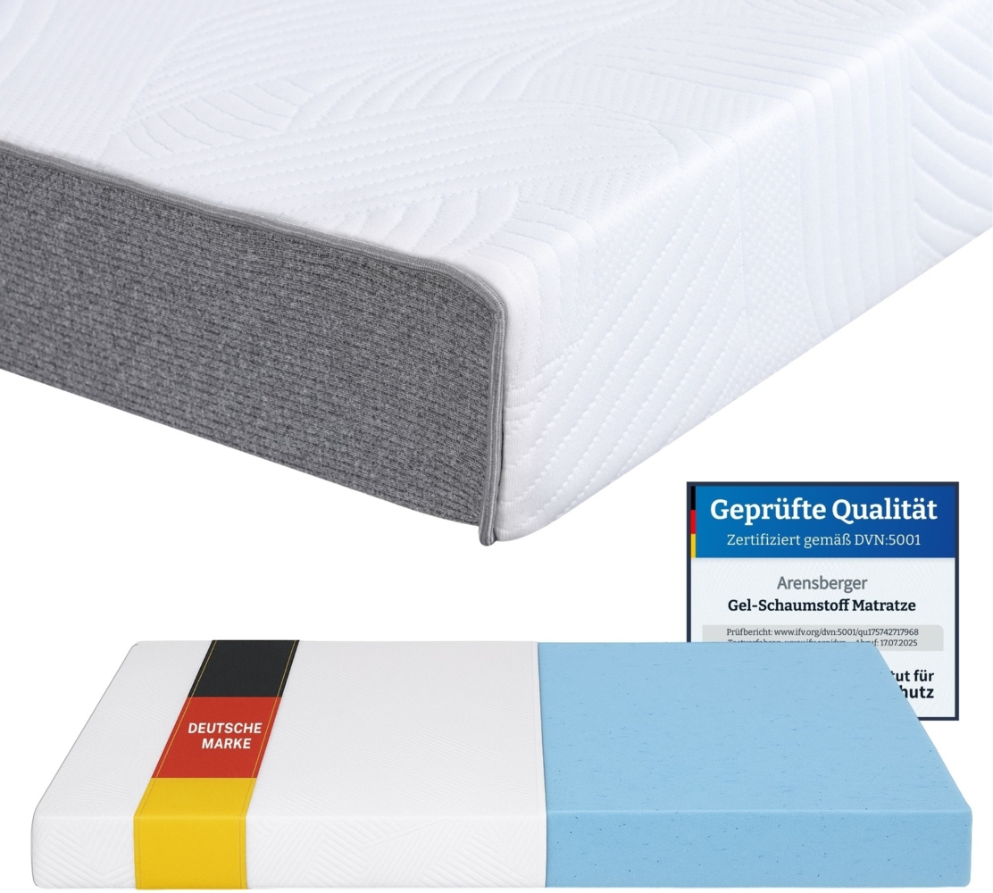 ARENSBERGER LINA, Gelschaum Matratze 90x200 cm – 11 cm NANOCELL® Gel-Schaum – H3 Härtegrad – Atmungsaktiv – Abnehmbarer Bezug 240g/m² Bild 1