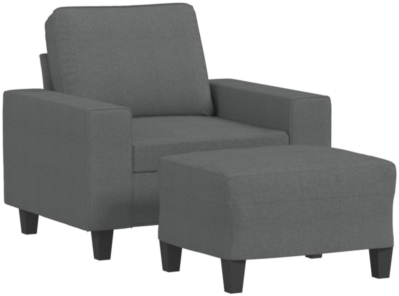 vidaXL Sessel mit Hocker Dunkelgrau 60 cm Stoff 3201144 Bild 1