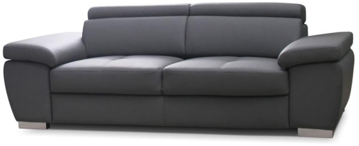 Sofa 3-Sitzer ROXI Kunstleder Grau 216 x 78 x 105 cm Bild 1