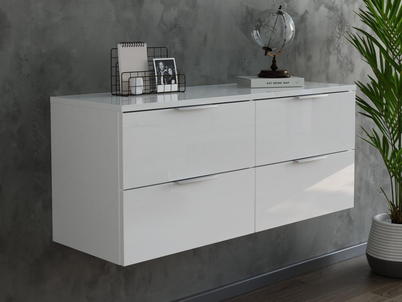 Magnolia Home Schubkastenkommode Design Hängekonsole Sideboard Urban Slimline 4 Softeinzüge lackiert We Bild 1