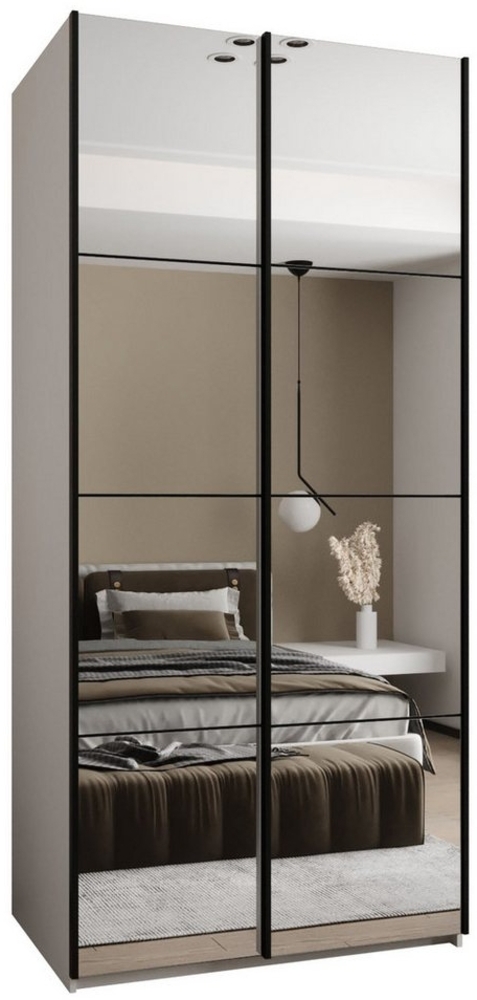 ABIKS MÖBEL Schwebetürenschrank LUX 2 hoher Schlafzimmerschrank - mit Spiegel, Kleiderstange, Regalen Bild 1