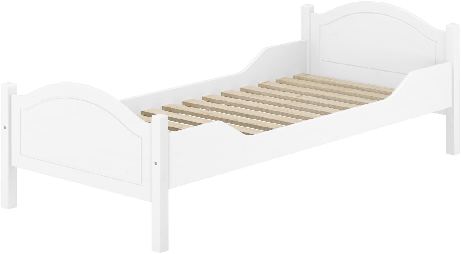 Einzelbett Kiefer weiß 90x200 Futonbett Bettrahmen Singlebett Zubehör wählbar V-60.30-09WRollrost inkl. Bild 1