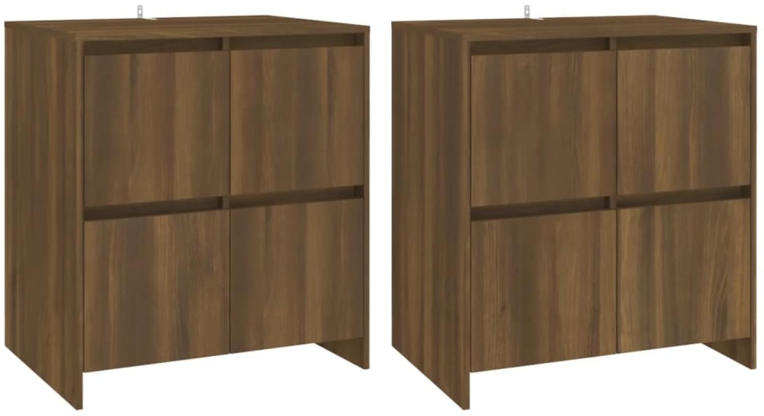 vidaXL Sideboards 2 Stk. Eiche Braun 70x41x75 cm Holzwerkstoff 3098096 Bild 1