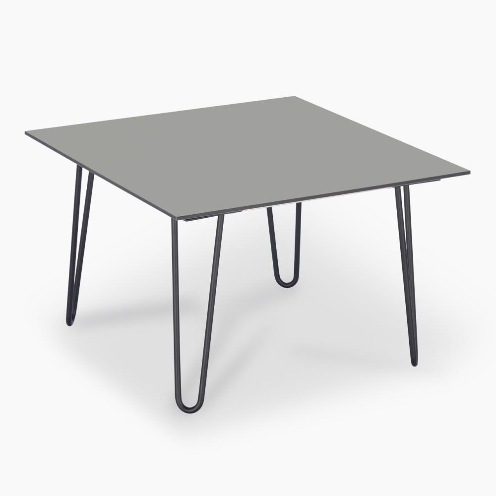 janEven Beistelltisch CoasLine Lichtgrau Quadratisch Hairpin Beine 65x65 cm Bild 1