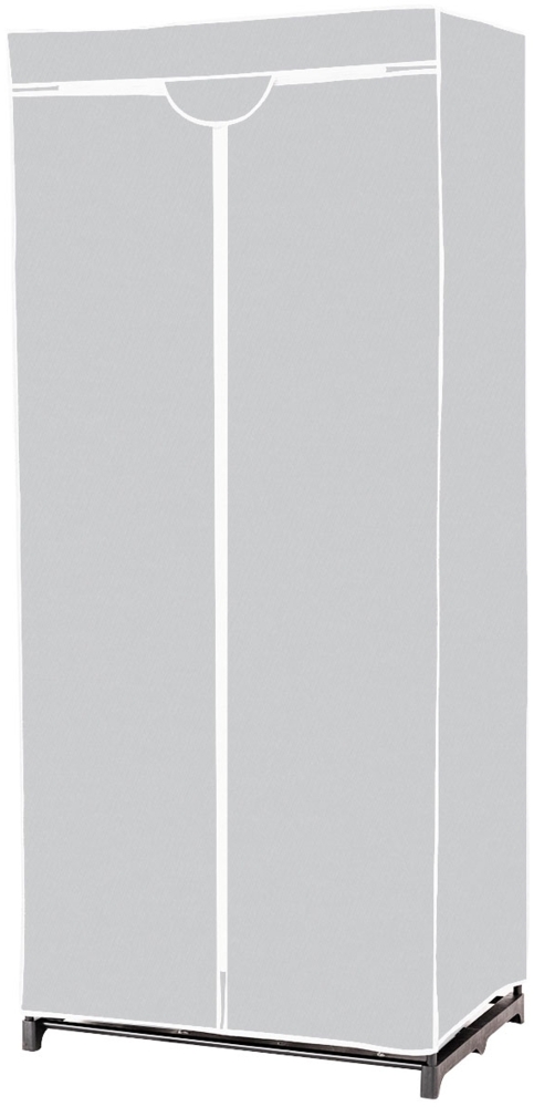 Stoff Kleiderschrank mit Kleiderstange & Ablage Stoffschrank Faltschrank Stoffkleiderschrank Grau Bild 1