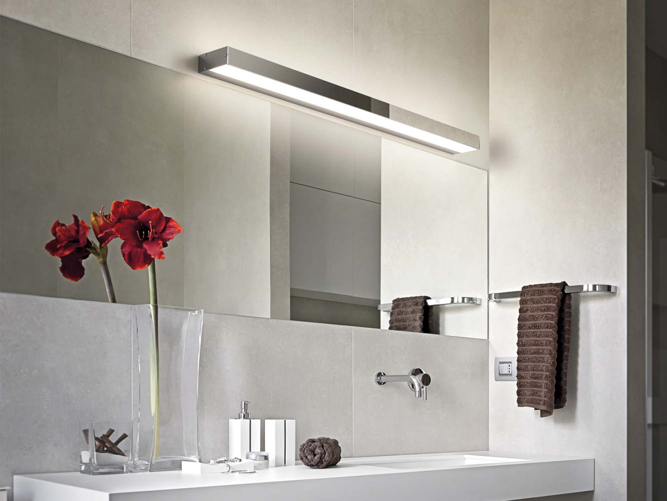2er SET LED Badezimmer Wandleuchten Up-Down Chrom, Breite 90cm Bild 1