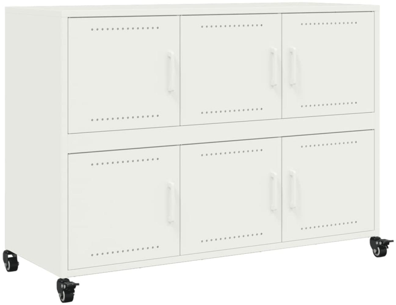 vidaXL Sideboard Weiß 100,5x39x72 cm Stahl 846745 Bild 1