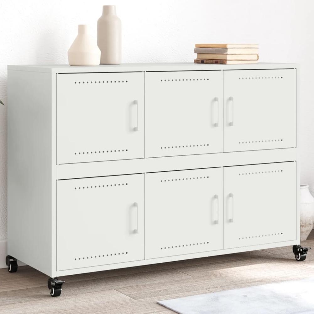 vidaXL Sideboard Weiß 100,5x39x72 cm Stahl 846745 Bild 1