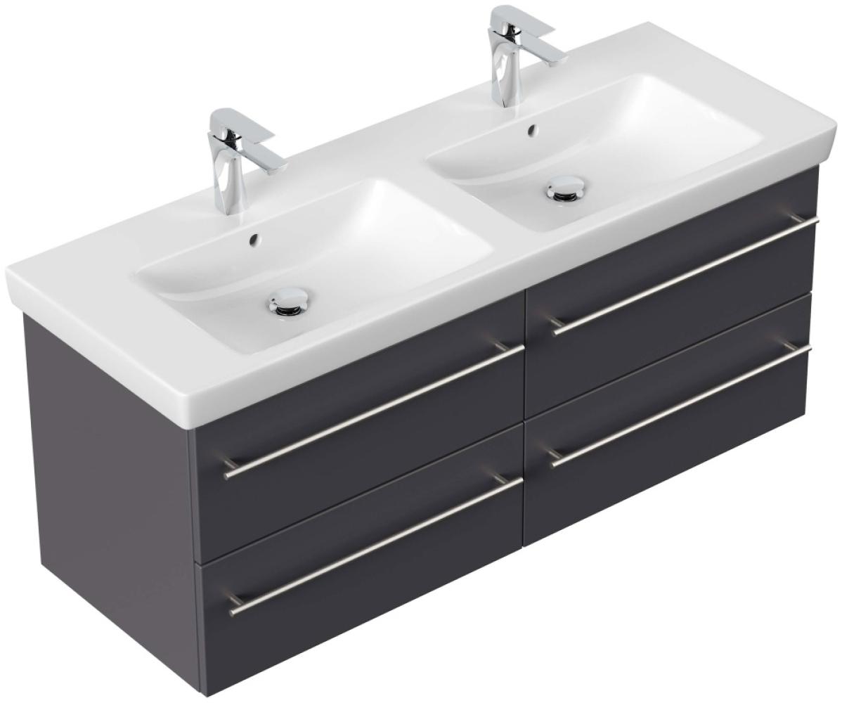 Badmöbel mit Villeroy & Boch Subway 2.0 Waschbecken 130cm B SoftClose anthrazit : Anthrazit Bild 1